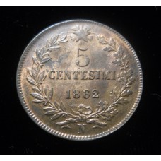 Vittorio Emanuele II - 5 Cent 1862 N