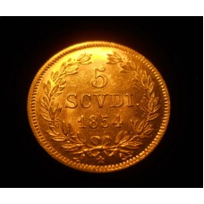 Pius IX - Rome - 5 Scudi Gold 1854 - AN. IX