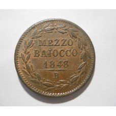 Pio IX  - Bologna - Mezzo Baiocco 1848