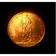 Pius XI - 1935  100 Lire Gold - Year XIV