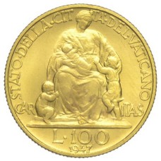 Pius XII - 1947 100 Lire Gold - Year IX