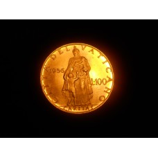Pius XII - 1956 100 Lire Gold - Year XVIII